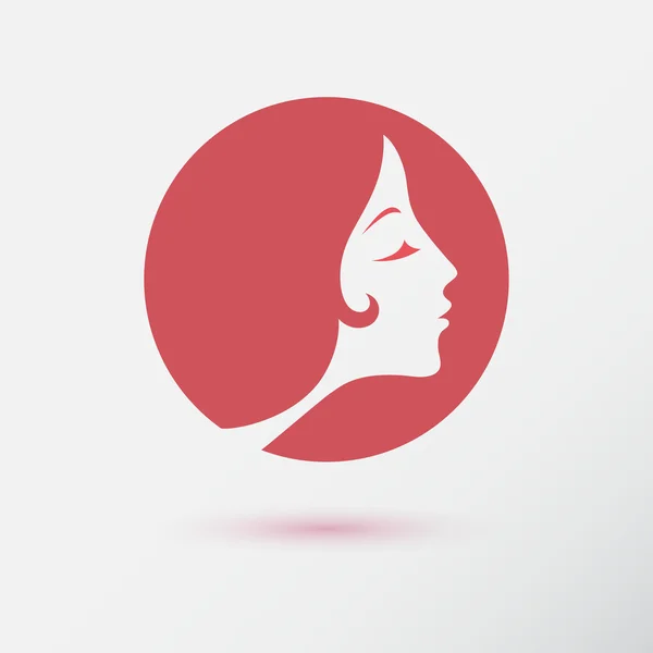 Woman fashion icon or logo — Stockvector