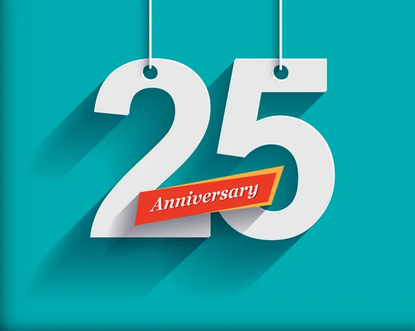 25 Anniversary numbers with ribbon — Stockvector