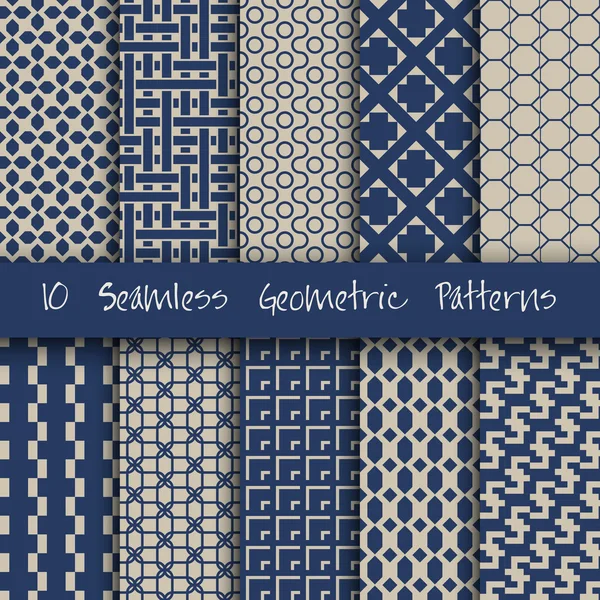 Grunge Seamless Geometric Patterns — Stock vektor