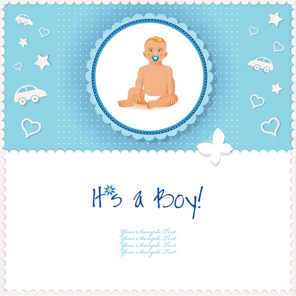 Little boy sitting with soother — Stock Vector