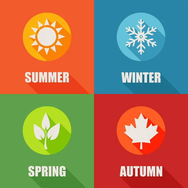 Season flat icons set — Stockvector