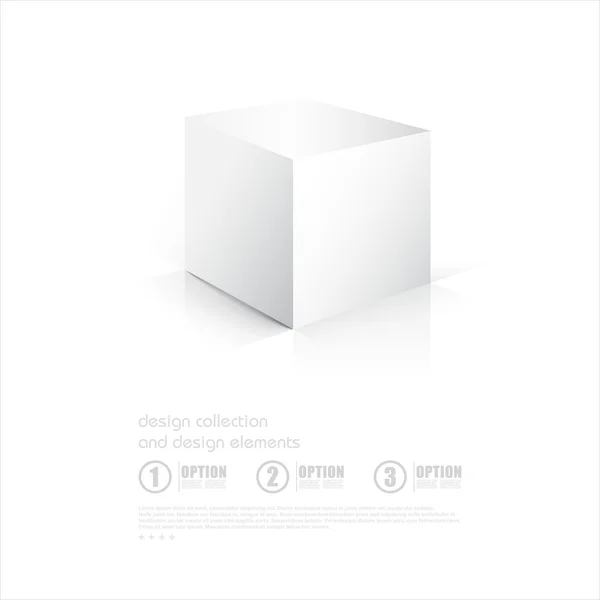 Boîte de cube 3D sur blanc — Image vectorielle