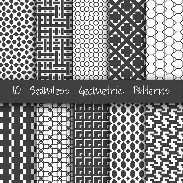 Grunge Seamless Geometric Patterns — 图库矢量图片