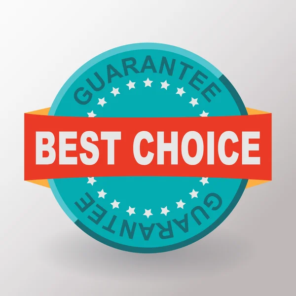Best choice guarantee flat label with ribbon — Wektor stockowy
