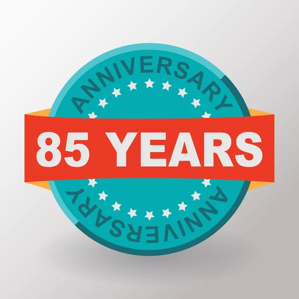 Etiqueta 85 aniversario con cinta — Vector de stock