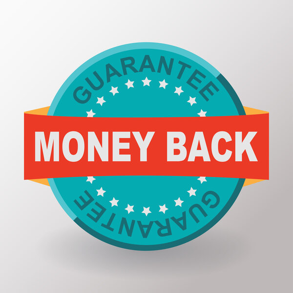 Money back guarantee flat label