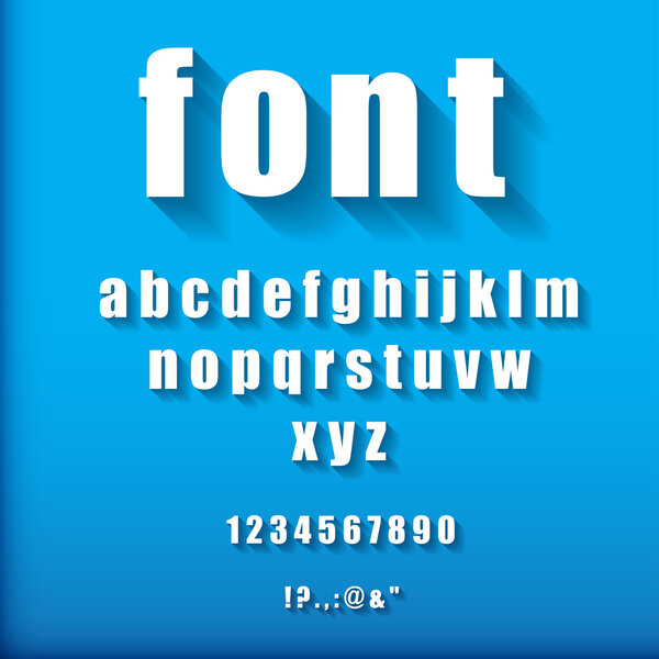 3d font on blue