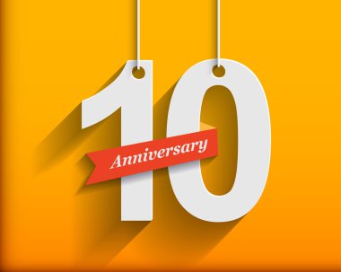 10 Anniversary numbers with ribbon