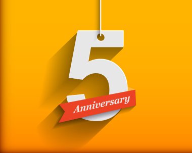 5 Anniversary numbers with ribbon