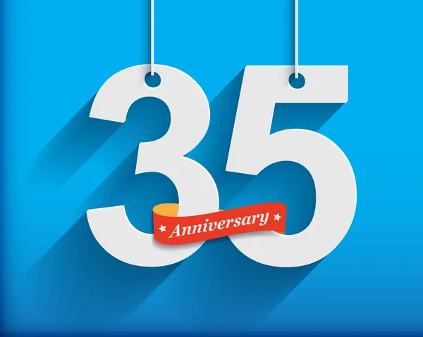 35 Anniversary numbers with ribbon — Stockový vektor