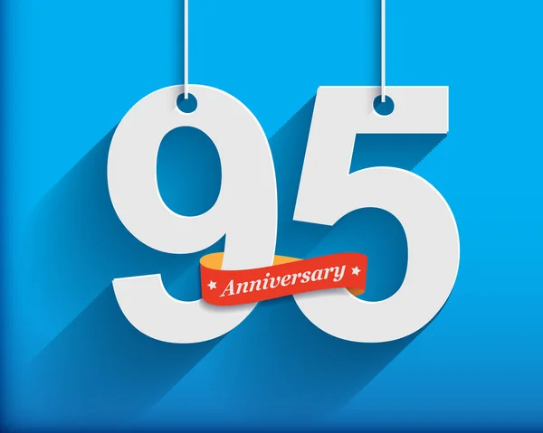 95 Anniversary numbers with ribbon — Stock vektor