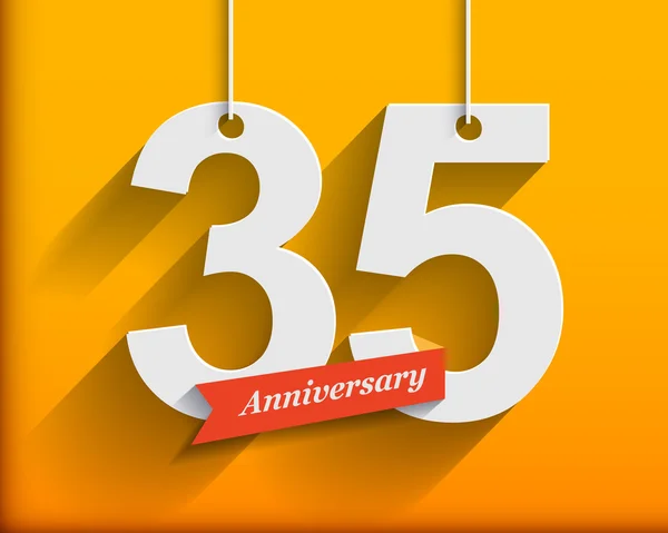 35 Números de aniversário com fita — Vetor de Stock