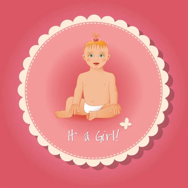 It's a girl card and background — Stock Vector