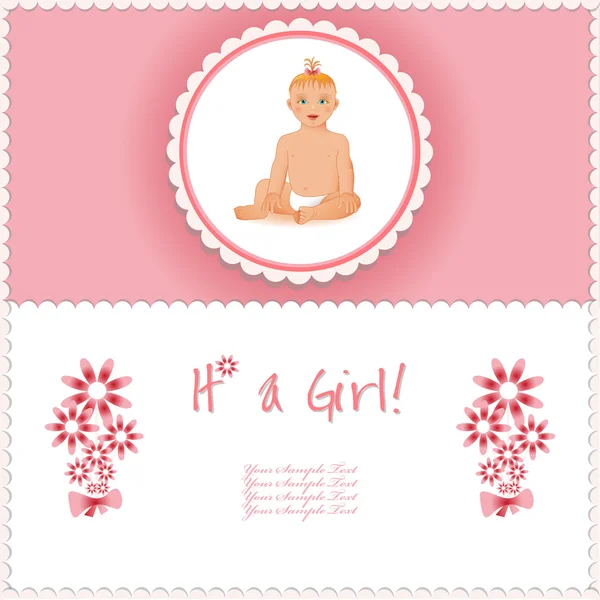 It's a girl card and background — Stock Vector