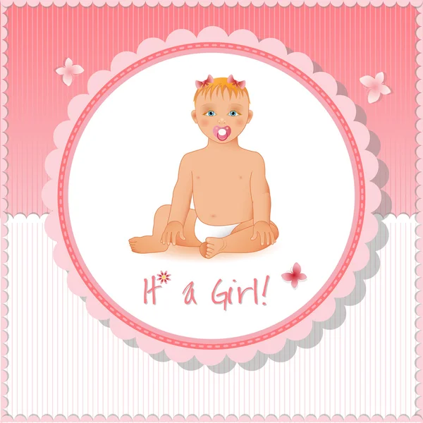 It's a girl card and background — Stock Vector