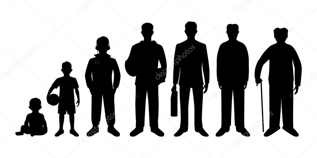 Generation of men from infants to seniors