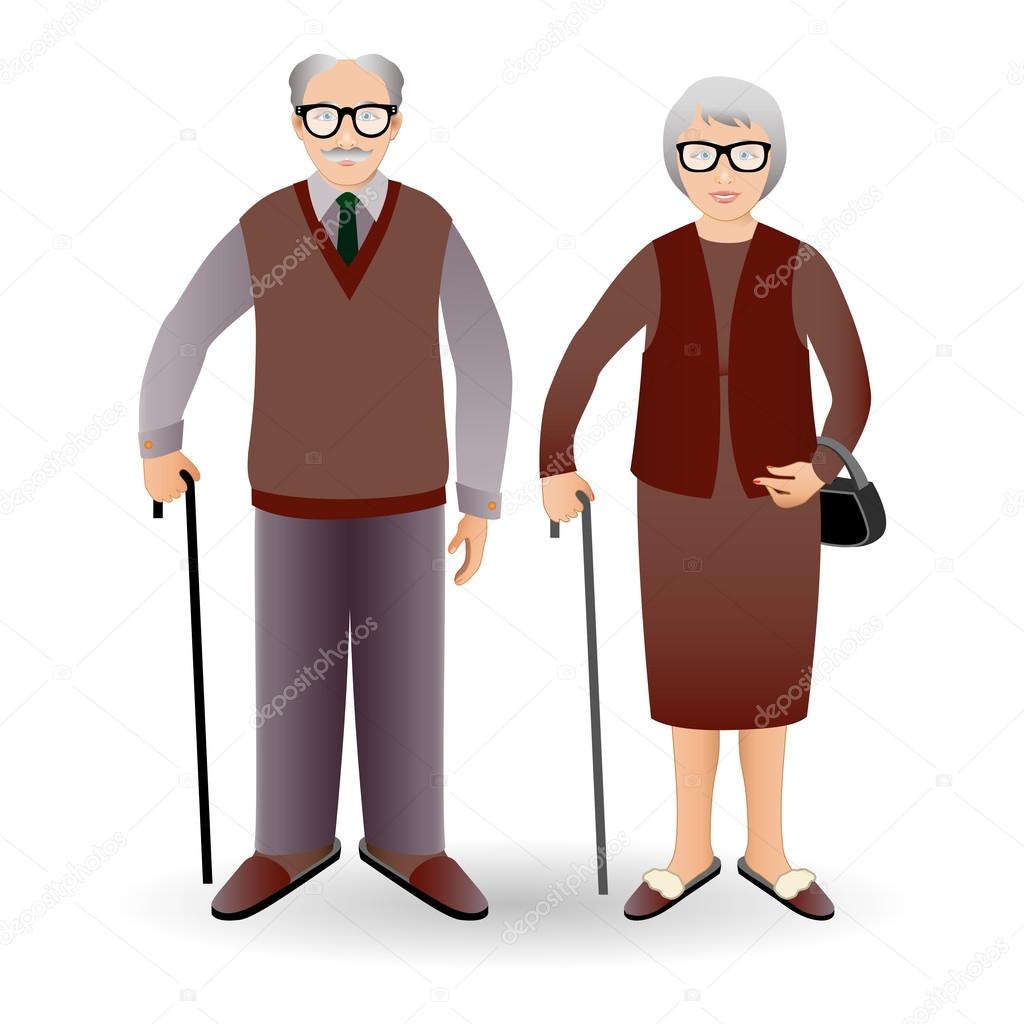 handsome old man and woman