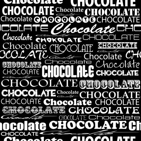 Шоколадный узор со словом "шоколад" — стоковый вектор