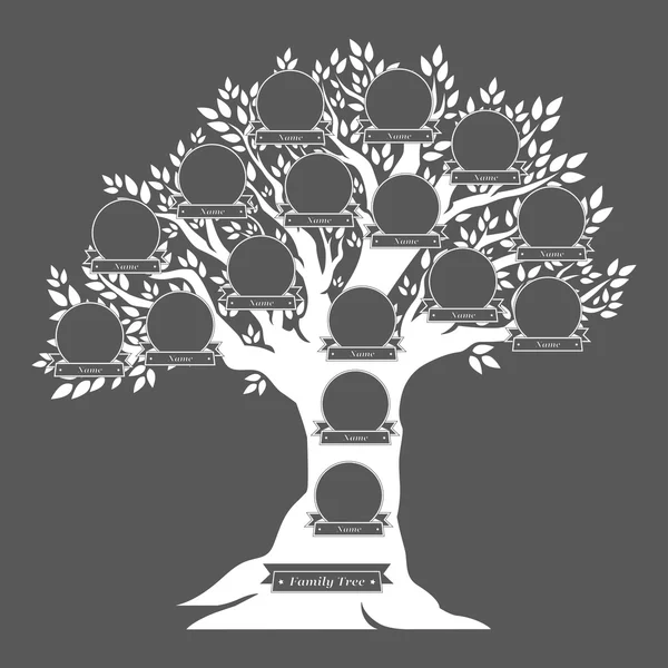 Árbol familiar de roble dibujado a mano — Vector de stock