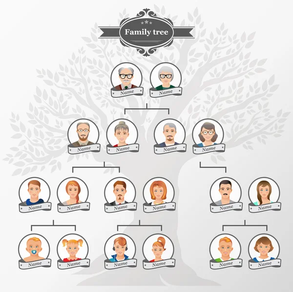 Genealogická strom rodiny. — Stockový vektor