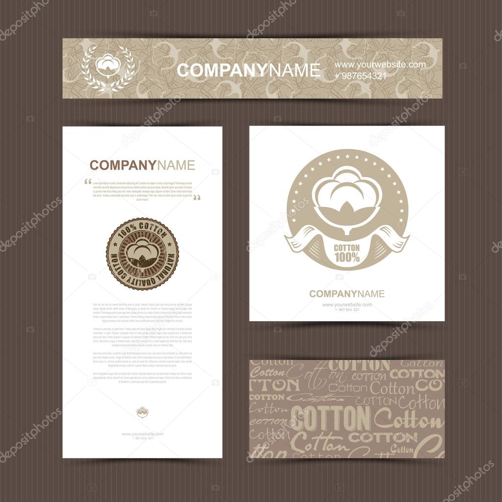 Template of identity for Textile Company. Vector illustration