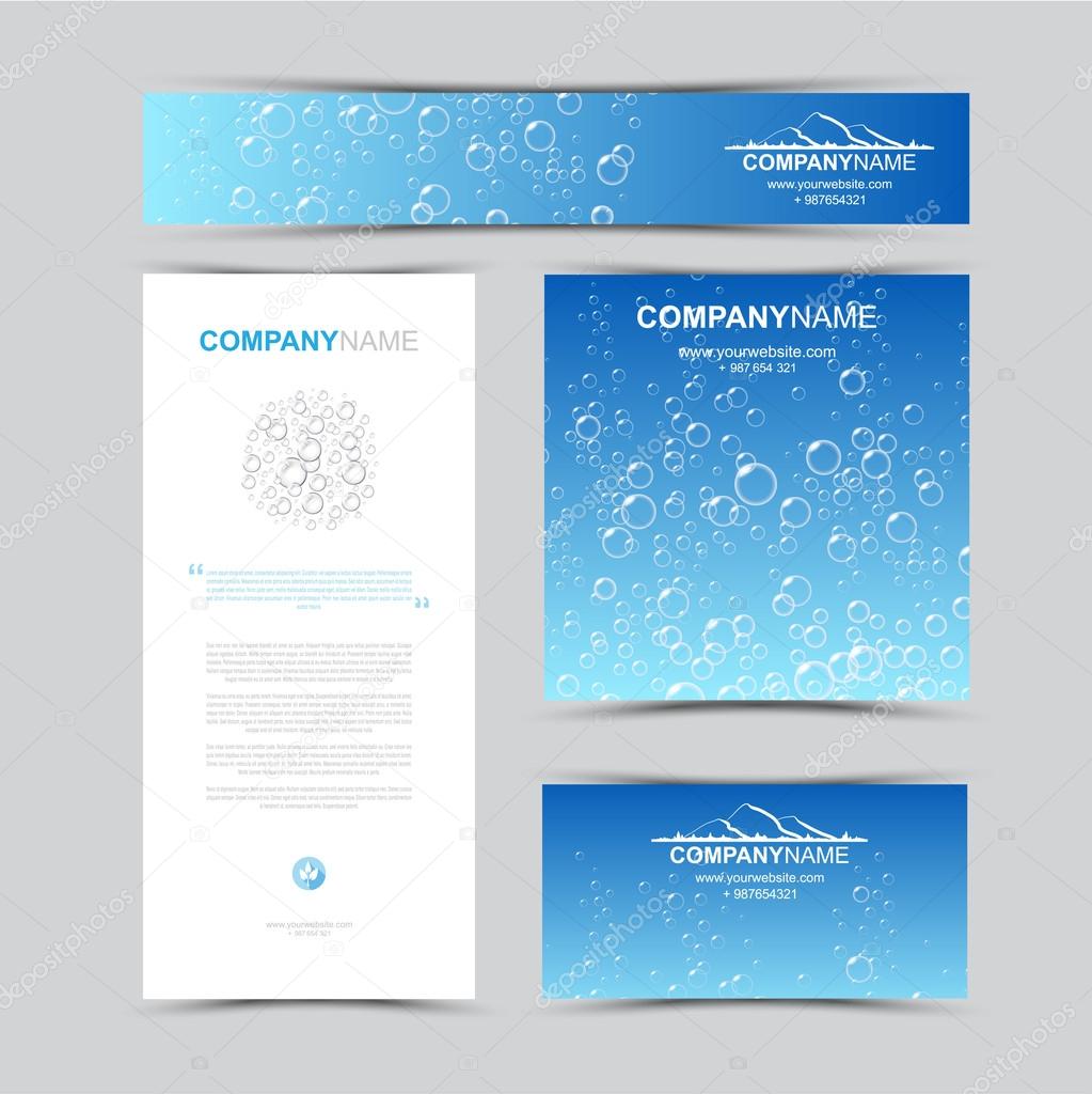 Template of identity for company ecology. Pure water for sale