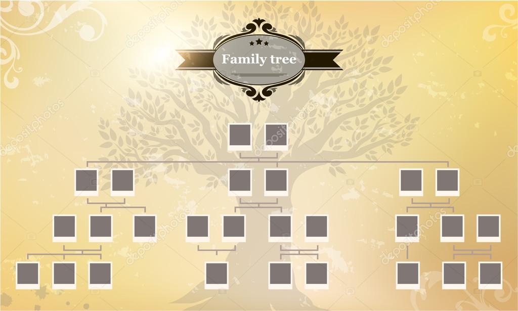 Vintage Genealogical Family Tree Hand Drawn Sketch Vector