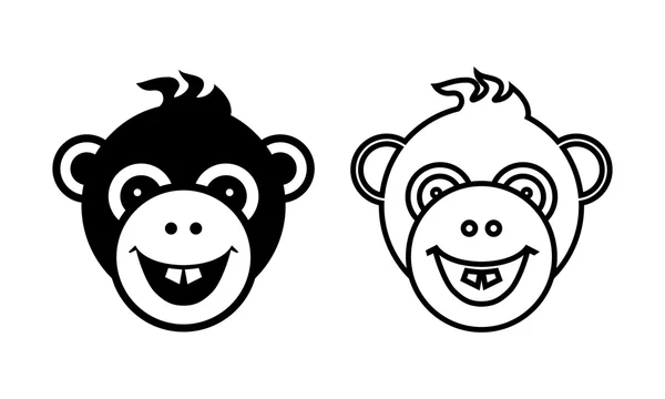 Logo and icon of monkeys — Stock Vector