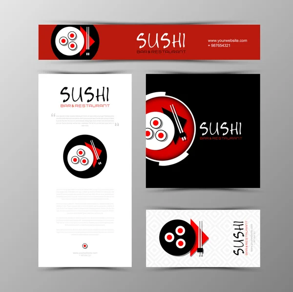 Modelo de menu de sushi — Vetor de Stock