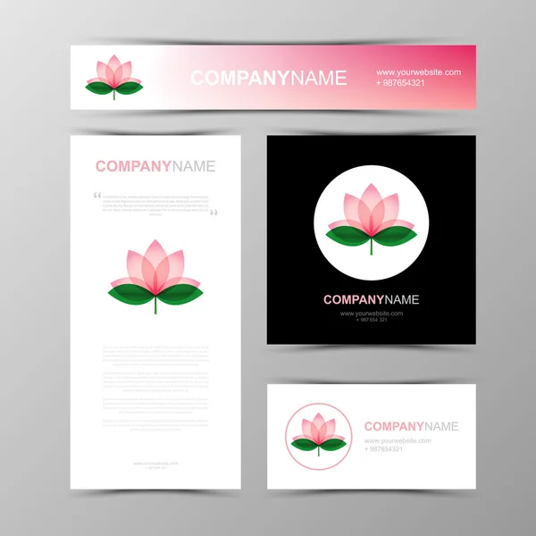 Plantilla de identidad para estudio de Yoga — Vector de stock