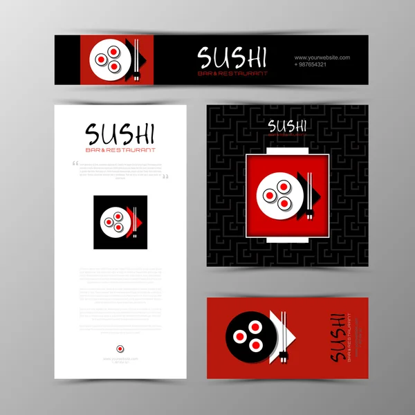 Modello di menu sushi — Vettoriale Stock