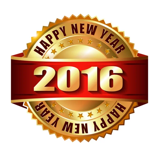 Happy New Year label — Stock Vector