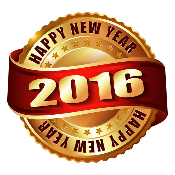 Happy New Year label — Stock Vector