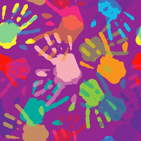 Hand Colorful Prints. — ストックベクタ