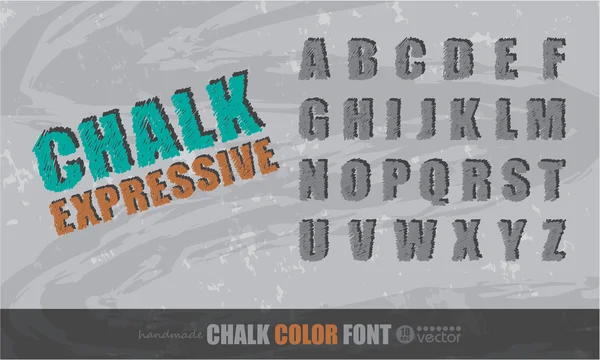 Handwritten chalk font. — Stock Vector