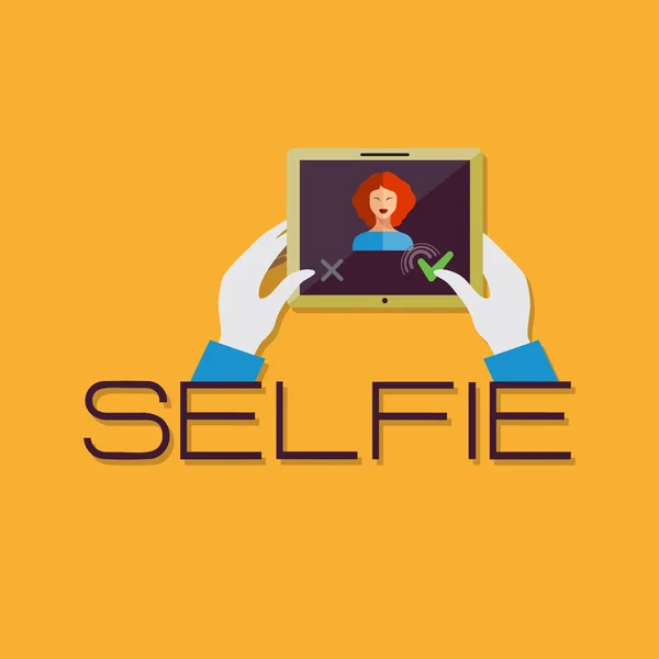 Selfie 写真を撮影 — ストックベクタ