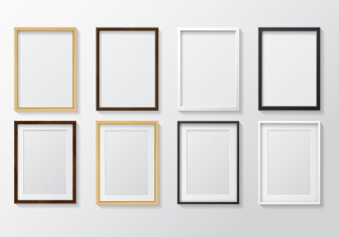 White and Black Blank Picture Frames