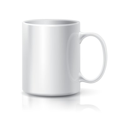 Gerçekçi beyaz kahve fincanı