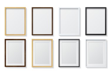 White and Black Blank Picture Frames