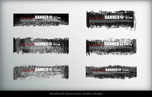 Handgjorda olja pastell banners — Stock vektor