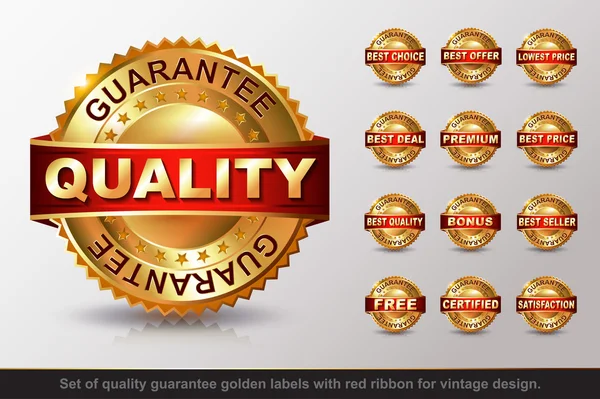 Guarantee golden labels — Stock Vector