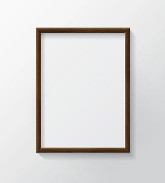 Dark Wood Blank Picture Frame — Stockvector