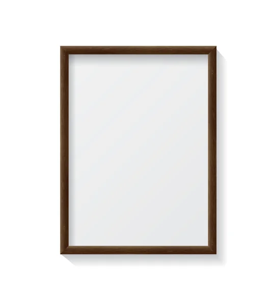 Cadre photo blanc en bois foncé — Image vectorielle