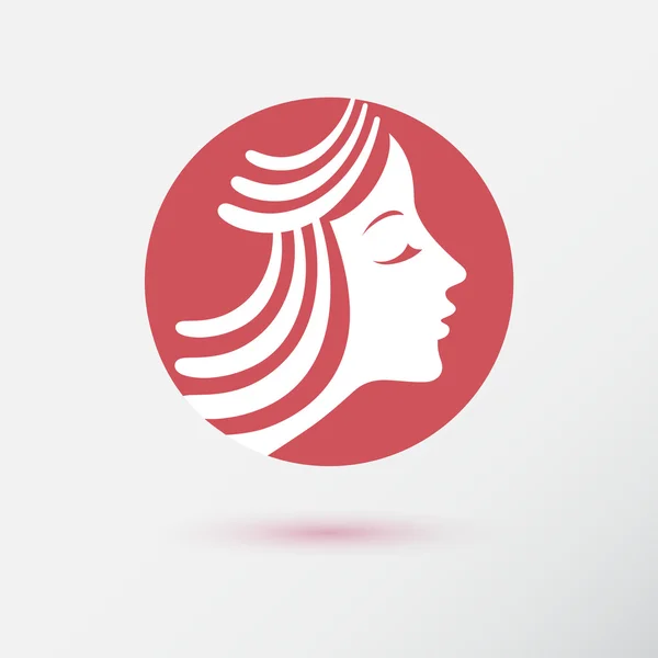 Icono de moda cara femenina — Vector de stock