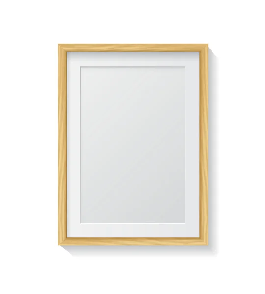 Quadro de imagem em branco de madeira clara — Vetor de Stock