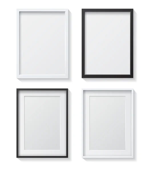 White and Black Blank Picture Frames — Διανυσματικό Αρχείο