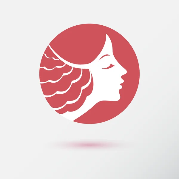 Icono de moda cara femenina — Vector de stock