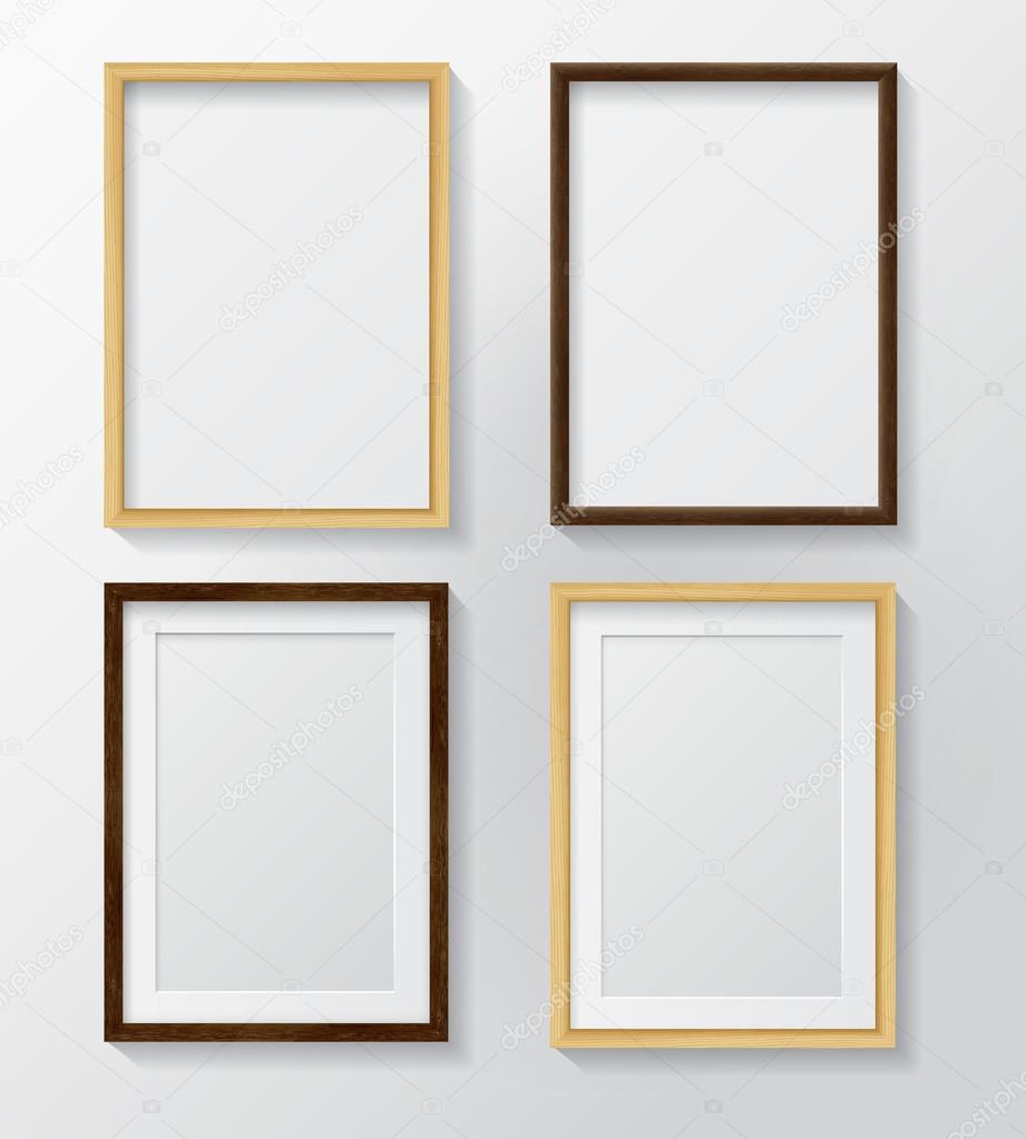 White and Black Blank Picture Frames