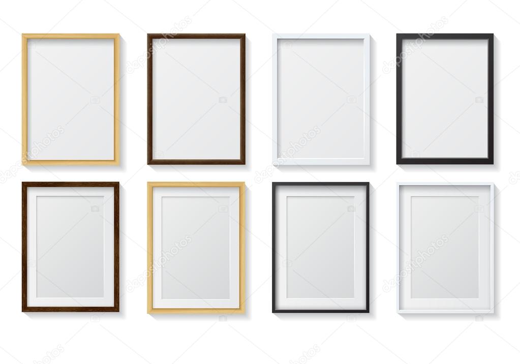 White and Black Blank Picture Frames