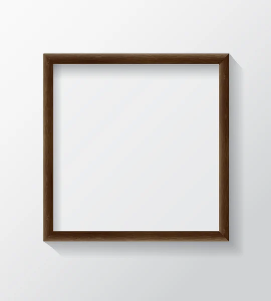 Dark Wood Blank Picture Frame — 스톡 벡터